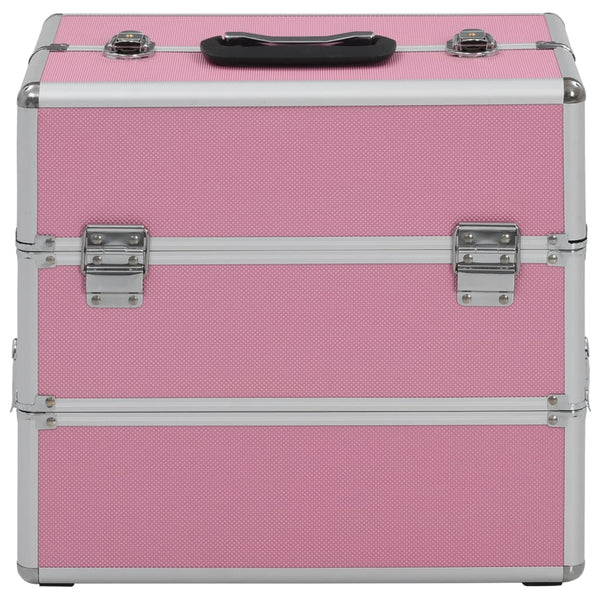 Rosa Aluminium Kosmetikkoffer 37x24x35cm