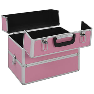 Rosa Aluminium Kosmetikkoffer 37x24x35cm