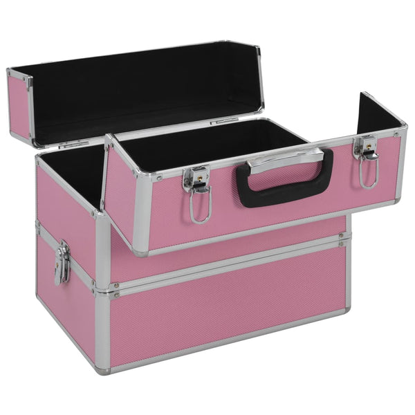 Rosa Aluminium Kosmetikkoffer 37x24x35cm