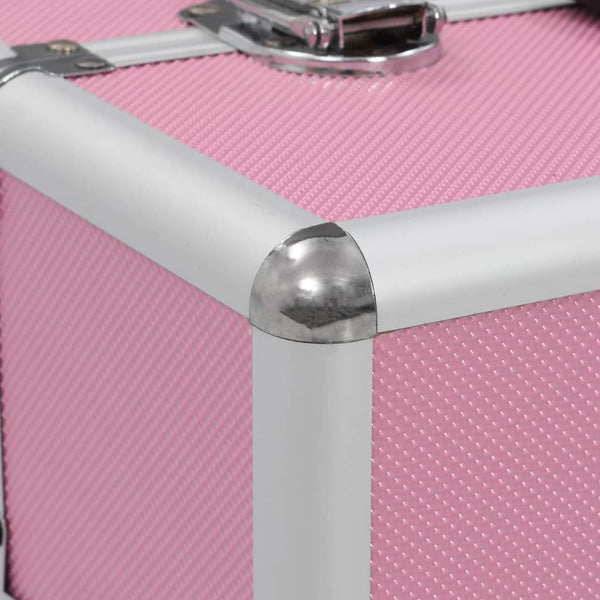 Rosa Aluminium Kosmetikkoffer 37x24x35cm