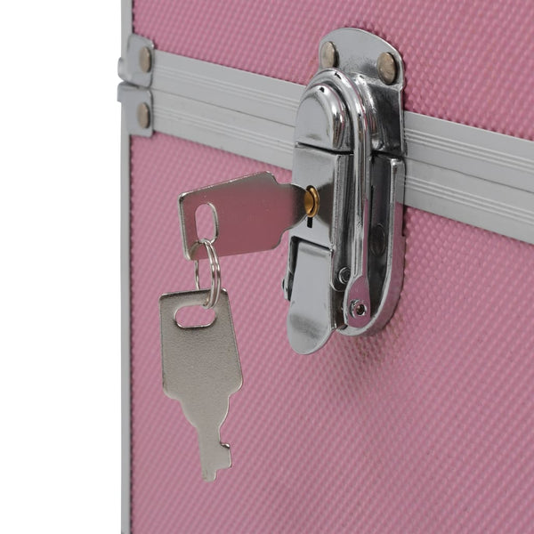 Rosa Aluminium Kosmetikkoffer 37x24x35cm