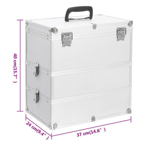 Aluminium Kosmetikkoffer Silber 37x24x40 cm
