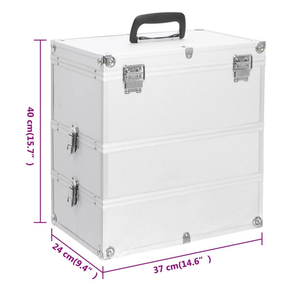 Aluminium Kosmetikkoffer Silber 37x24x40 cm