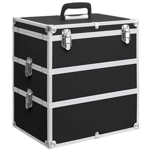 Kosmetikkoffer aus Aluminium 37x24x40cm Schwarz