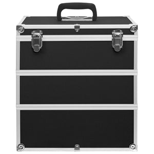 Kosmetikkoffer aus Aluminium 37x24x40cm Schwarz