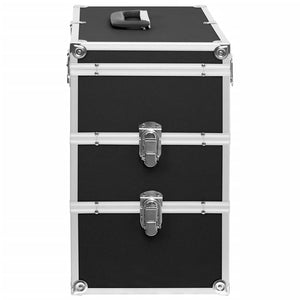 Kosmetikkoffer aus Aluminium 37x24x40cm Schwarz