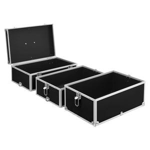 Kosmetikkoffer aus Aluminium 37x24x40cm Schwarz