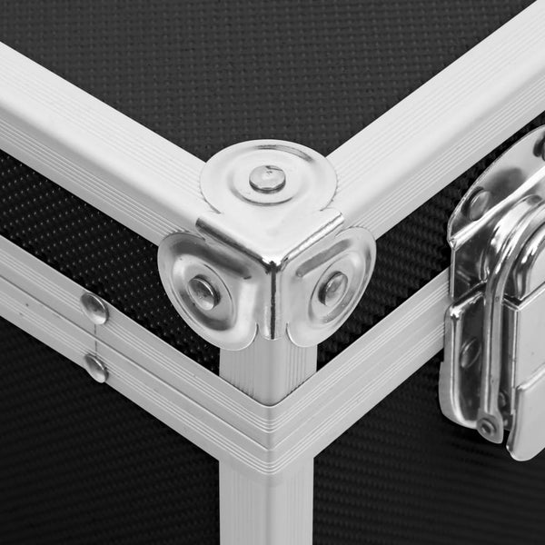 Kosmetikkoffer aus Aluminium 37x24x40cm Schwarz