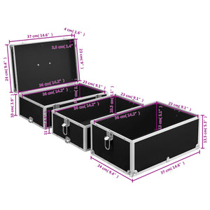 Kosmetikkoffer aus Aluminium 37x24x40cm Schwarz