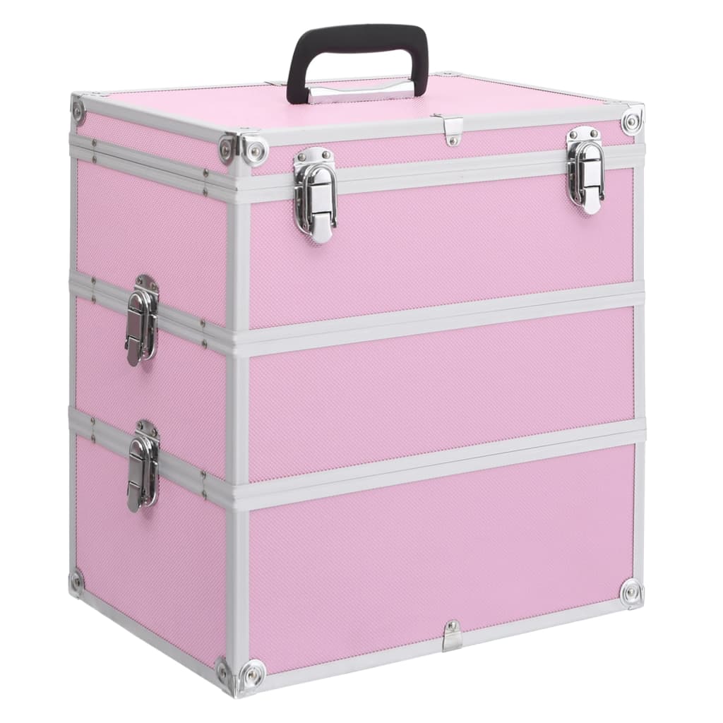 Rosa Aluminium Kosmetikkoffer 37x24x40cm