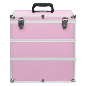 Rosa Aluminium Kosmetikkoffer 37x24x40cm