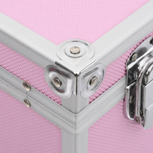 Rosa Aluminium Kosmetikkoffer 37x24x40cm