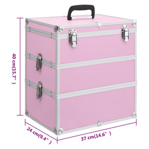 Rosa Aluminium Kosmetikkoffer 37x24x40cm