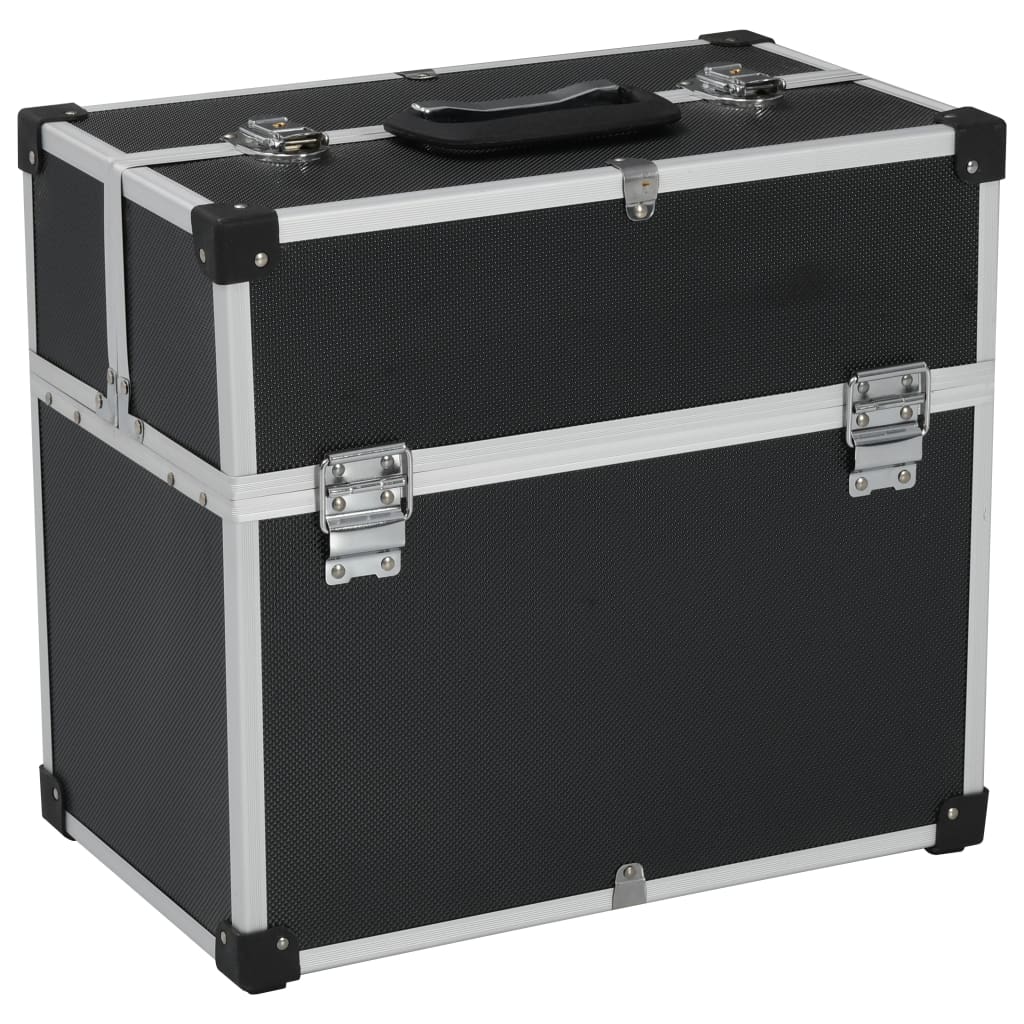 Werkzeugkiste aus Aluminium 38x22,5x34cm Schwarz