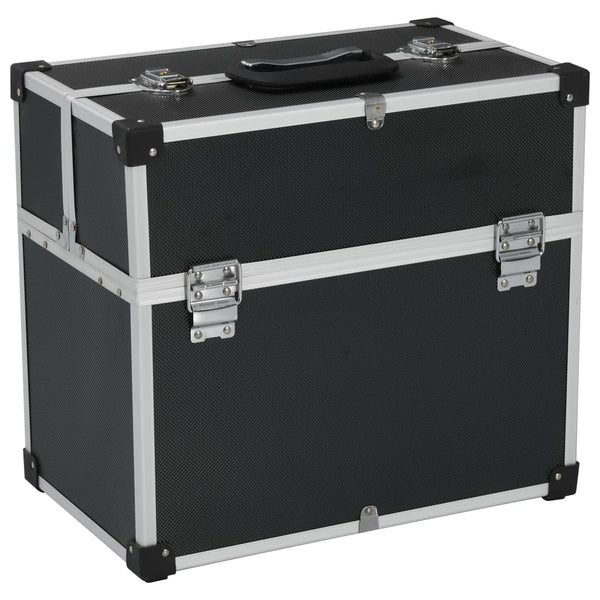 Werkzeugkiste aus Aluminium 38x22,5x34cm Schwarz