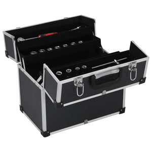 Werkzeugkiste aus Aluminium 38x22,5x34cm Schwarz