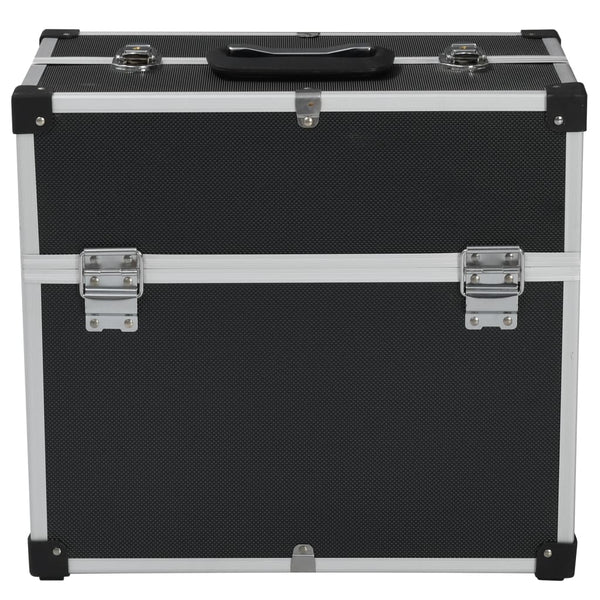 Werkzeugkiste aus Aluminium 38x22,5x34cm Schwarz