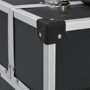 Werkzeugkiste aus Aluminium 38x22,5x34cm Schwarz