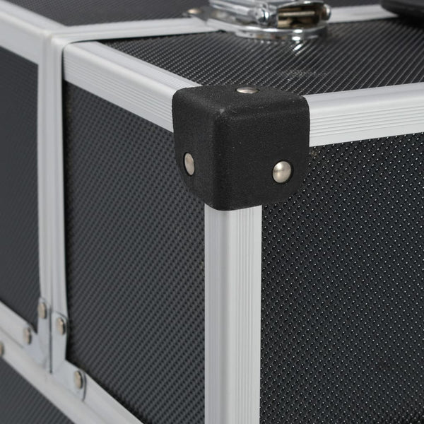 Werkzeugkiste aus Aluminium 38x22,5x34cm Schwarz