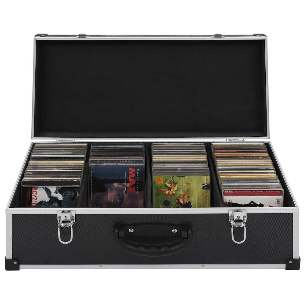 CD-Koffer für 80 CDs, Aluminium, Schwarz