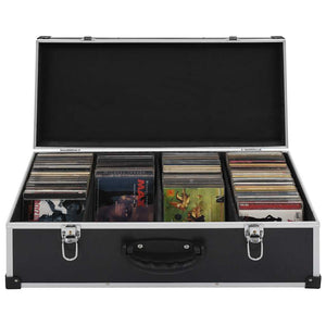 CD-Koffer für 80 CDs, Aluminium, Schwarz