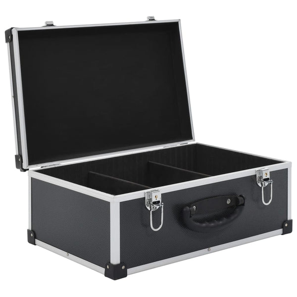 CD Koffer für 60 CDs Aluminium Schwarz