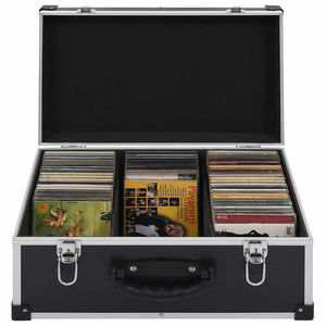 CD Koffer für 60 CDs Aluminium Schwarz