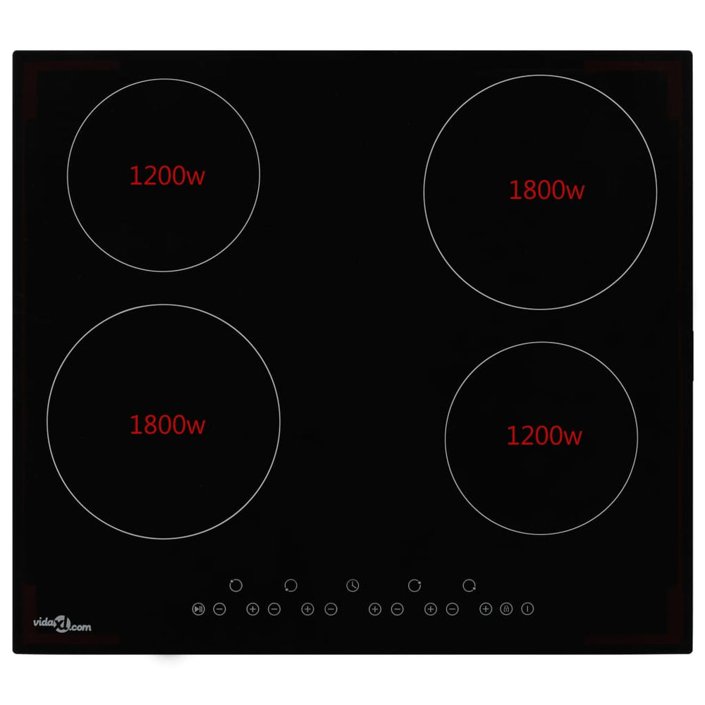 vidaXL Ceramic Hob with 4 Plates Touch Control 6000 W