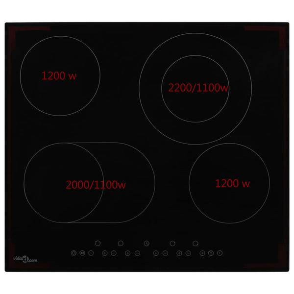 Glaskeramik Kochfeld Touch Control 6600W