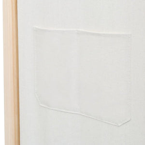 6-teiliger Raumteiler Cremeweiß 240 x 170 x 4 cm Stoff