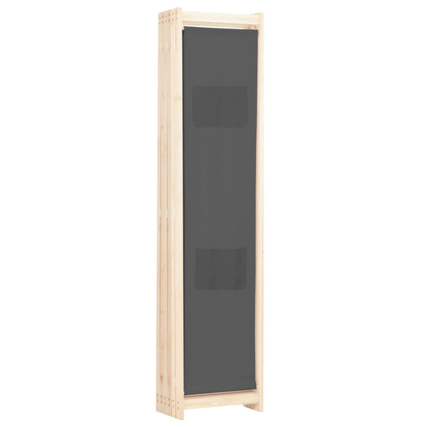 vidaXL Séparateur de pièce à 6 panneaux Gris 240 x 170 x 4 cm Tissu