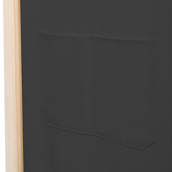 vidaXL Séparateur de pièce à 6 panneaux Gris 240 x 170 x 4 cm Tissu