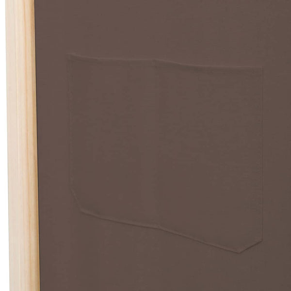 4-teiliger Raumteiler Braun 160 x 170 x 4 cm Stoff