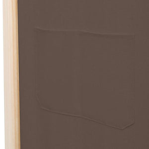6-teiliger Raumteiler Braun 240 x 170 x 4 cm Stoff