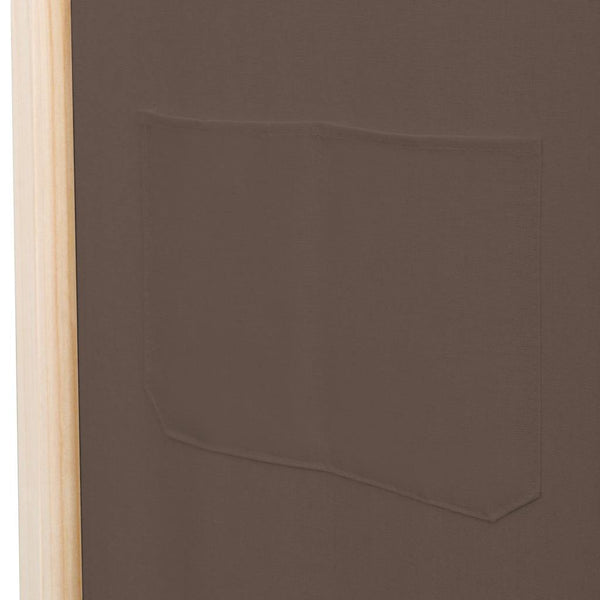 6-teiliger Raumteiler Braun 240 x 170 x 4 cm Stoff