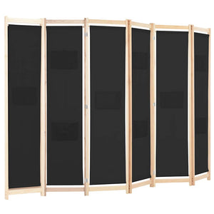 vidaXL Paravent à 6 panneaux noir 240 x 170 x 4 cm en tissu