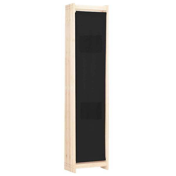 vidaXL Paravent à 6 panneaux noir 240 x 170 x 4 cm en tissu