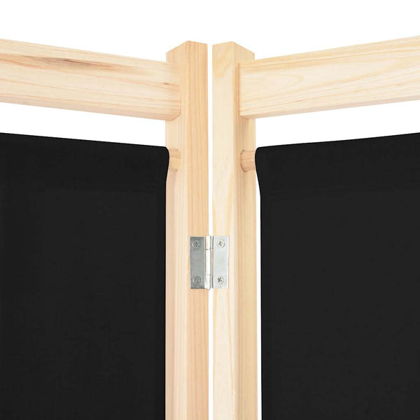 vidaXL Paravent à 6 panneaux noir 240 x 170 x 4 cm en tissu