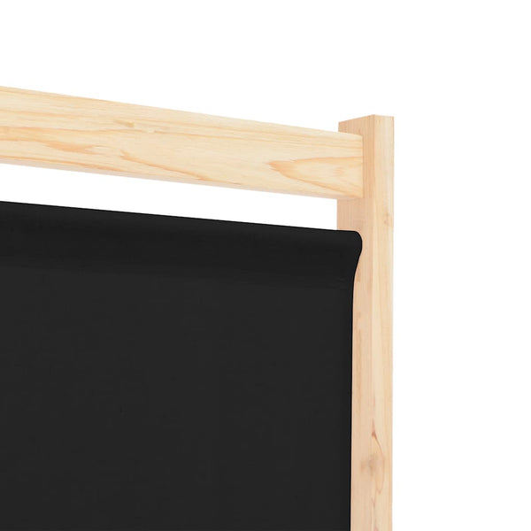 vidaXL Paravent à 6 panneaux noir 240 x 170 x 4 cm en tissu