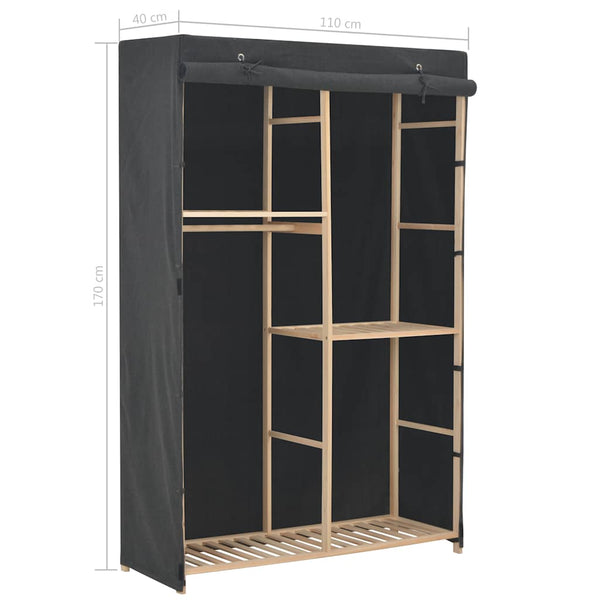 vidaXL Armoire à 3 niveaux Gris 110 x 40 x 170 cm Tissu