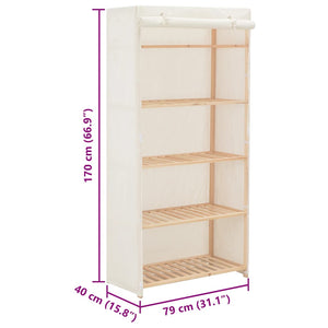 Kleiderschrank Weiß 79 x 40 x 170 cm Stoff