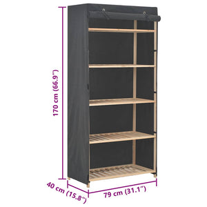 Kleiderschrank Grau 79 x 40 x 170 cm Stoff