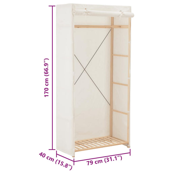 Kleiderschrank Weiß 79 x 40 x 170 cm Stoff