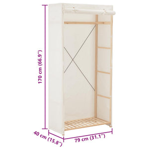 Kleiderschrank Weiß 79 x 40 x 170 cm Stoff