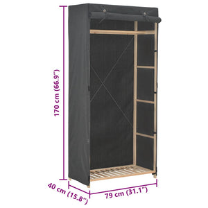 vidaXL Armoire en tissu gris 79 x 40 x 170 cm