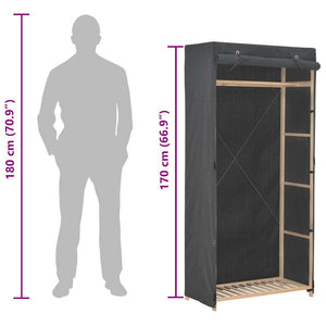 vidaXL Armoire en tissu gris 79 x 40 x 170 cm