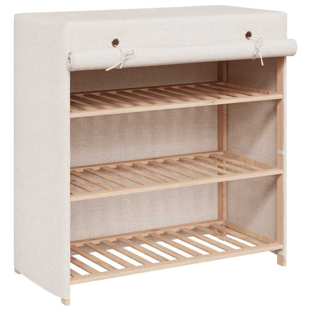 Schuhschrank mit Abdeckung Weiß 79 x 40 x 80 cm Stoff