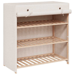 Schuhschrank mit Abdeckung Weiß 79 x 40 x 80 cm Stoff