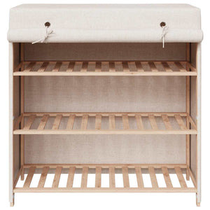 Schuhschrank mit Abdeckung Weiß 79 x 40 x 80 cm Stoff