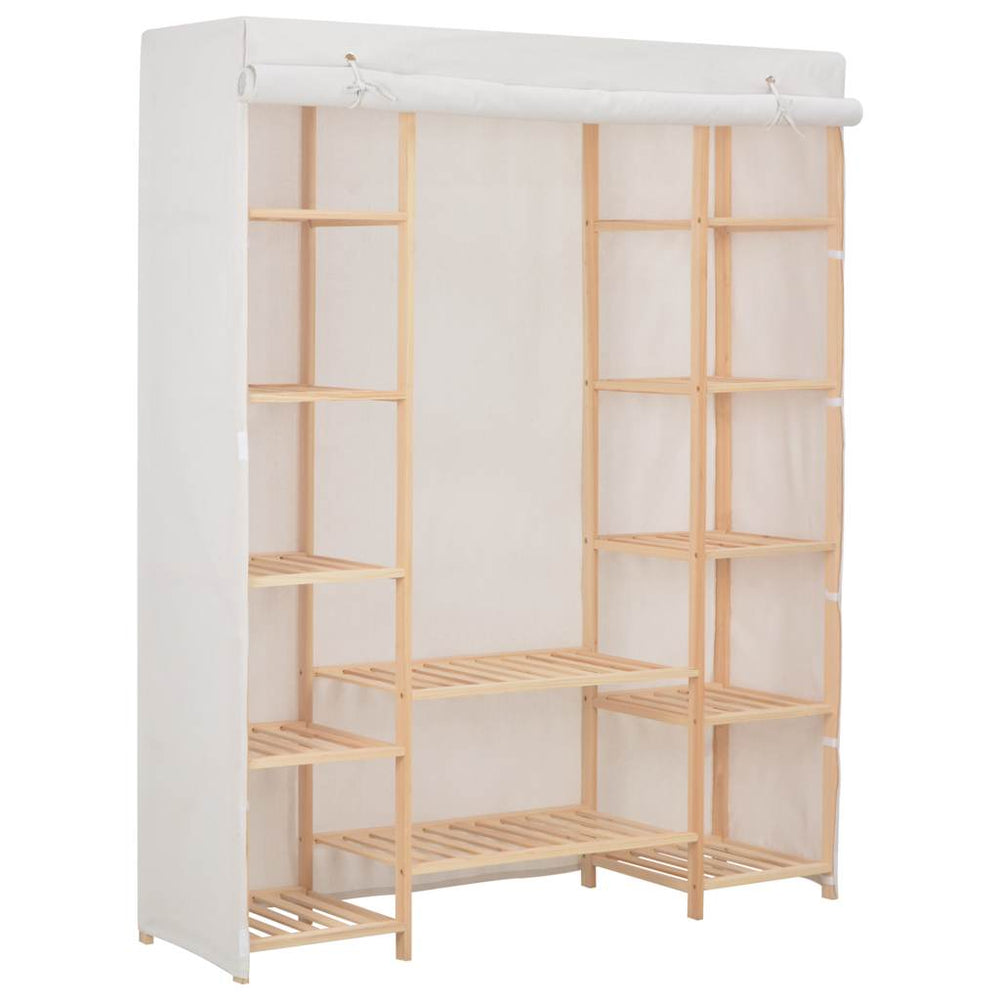 Kleiderschrank Weiß 135 x 40 x 170 cm Stoff
